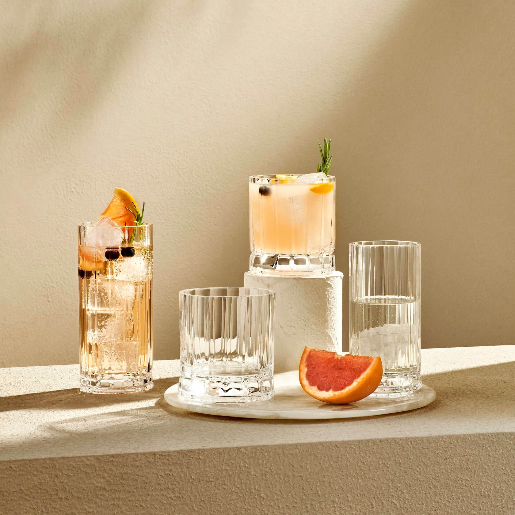 Nude Glass Set of 2 Vintage Gin Tonic Glasses